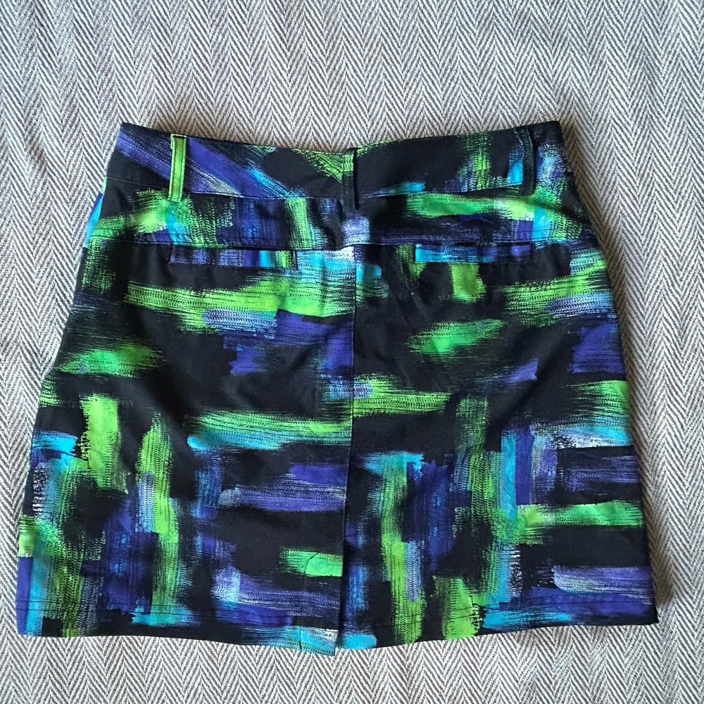 Slazenger Golf Skort Women 2 Abstract Brushstroke Lined Skirt Retro Performance - Picture 5 of 5